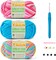 3-Pack Cotton-Nylon Beginner Yarn for Crocheting & Knitting – Worsted Medium #4, 3 × 50g / 1.76oz, 60yds Each – Easy-to-See Stitches, Amigurumi-Friendly Crochet Kit (Petal, Blue, Merry Pink)